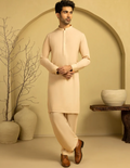 Light KHAKI BLENDED UNSTITCHED KAMEEZ SHALWAR FABRIC