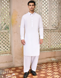 WHITE COTTON UNSTITCHED KAMEEZ SHALWAR FABRIC